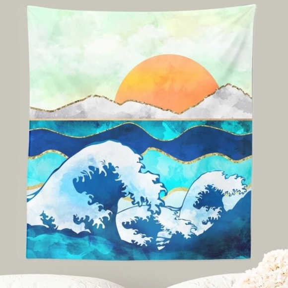 🆕 Rising Sun Over Ocean Hanging Tapestry - Picture 4 of 5